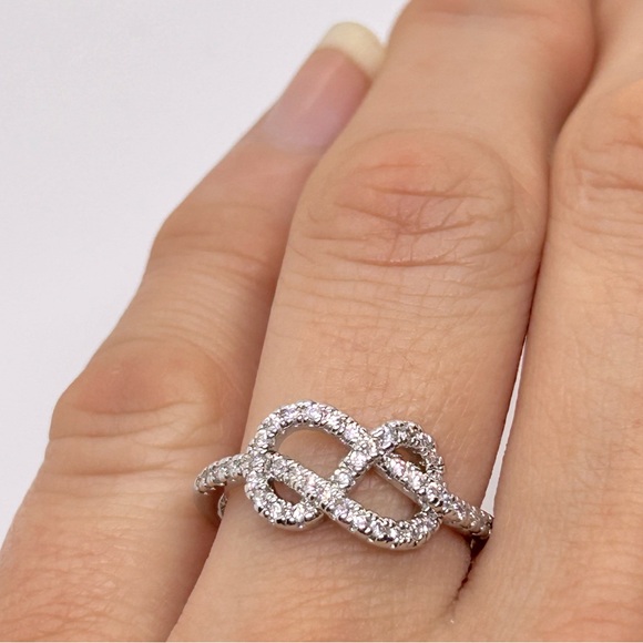 925 Stamped Sterling Silver Infinity CZ Ring - Picture 7 of 9
